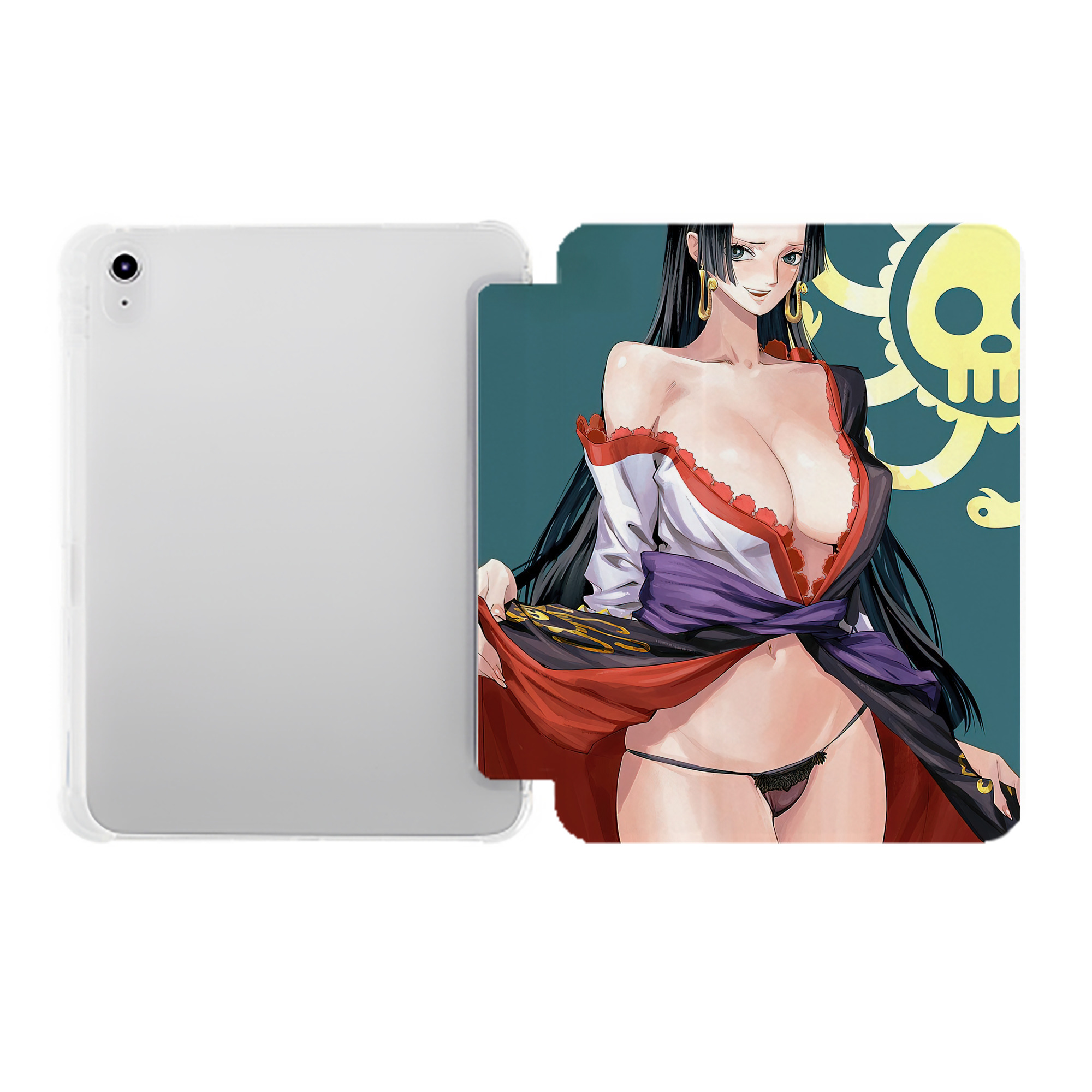 （画像用） ワンピース ONE PIECE IPad ケース ペン収納付き 三つ折りスタンド PUレザー×シリコン 対応機種9.5/10.5/10.9インチ